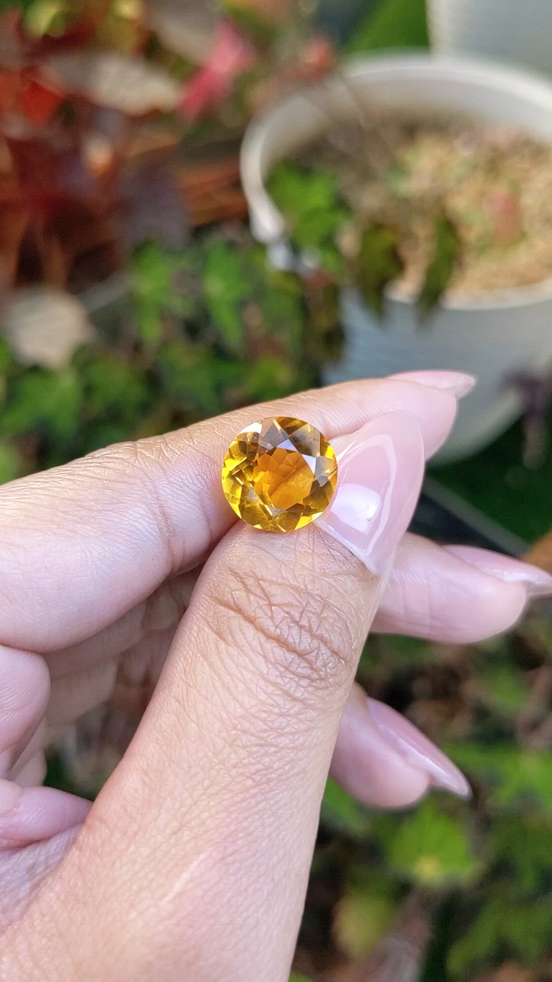 5.14 Ct. Orangish Yellow Citrine from Brazil Size Video
