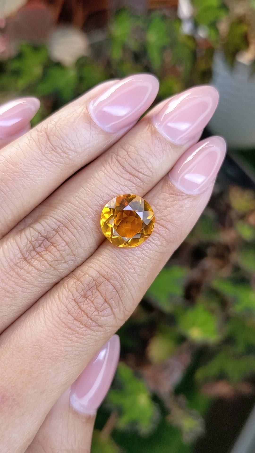 5.14 Ct. Orangish Yellow Citrine from Brazil Size Video