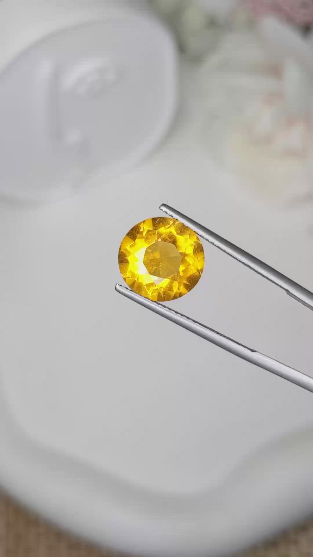 5.30 Ct. Golden Citrine from Brazil Size Video