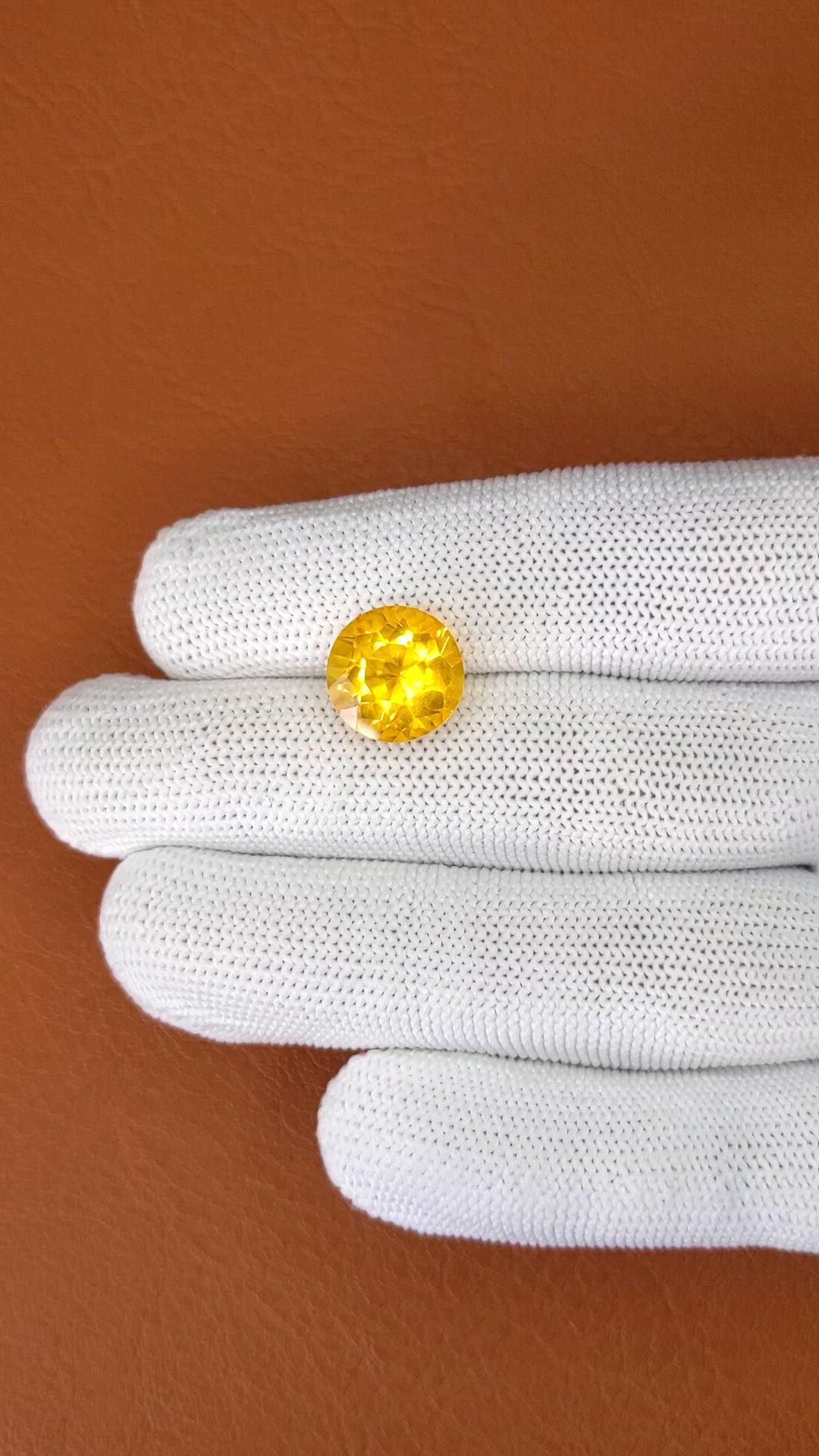 6.18 Ct. Yellow Citrine from Brazil Size Video