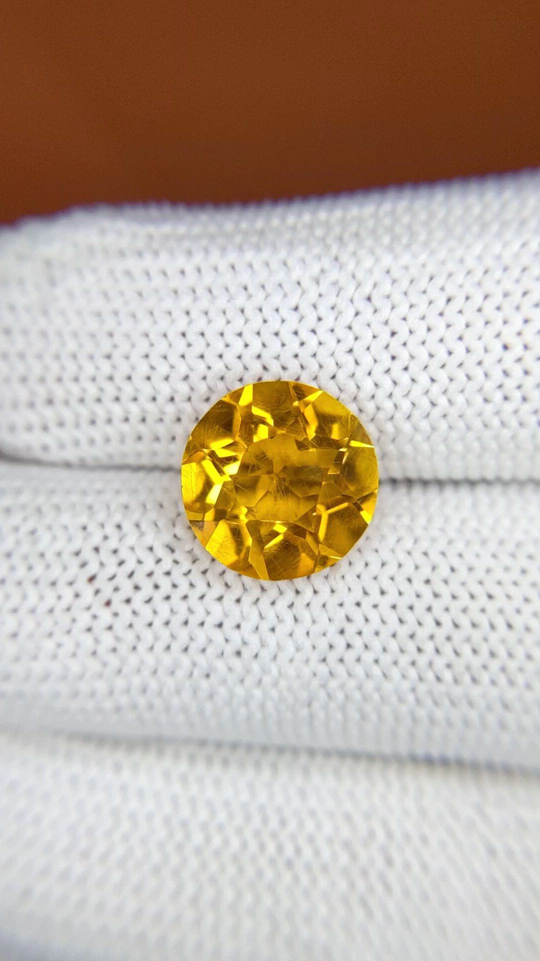 3.78 Ct. Yellow Citrine from Brazil Size Video
