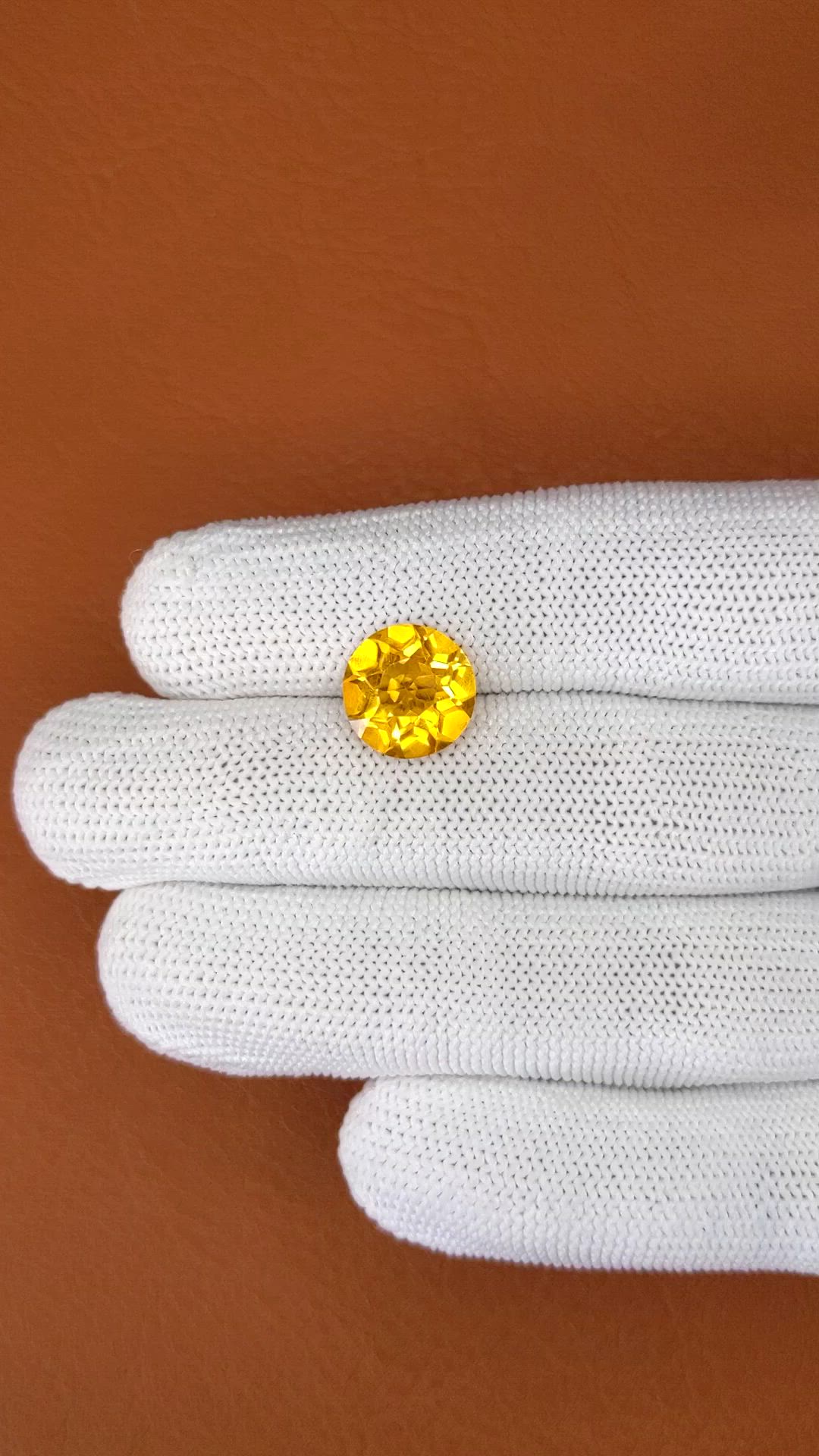 3.78 Ct. Yellow Citrine from Brazil Size Video