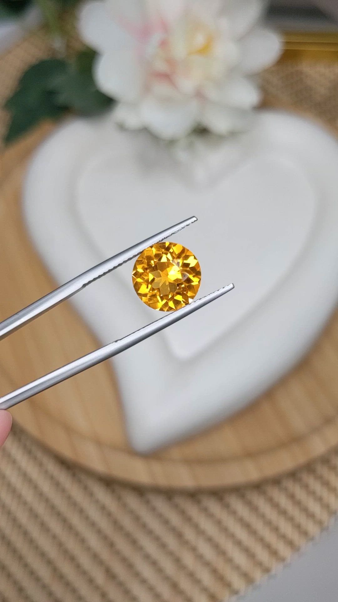 4.06 Ct. Yellow Citrine from Brazil Size Video