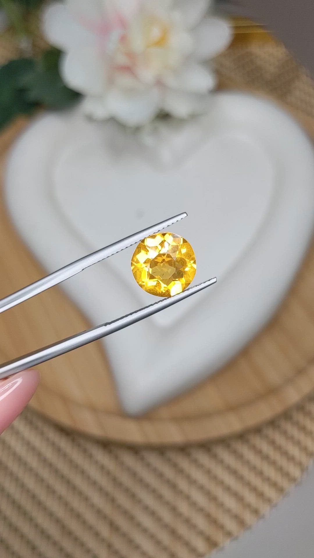 4.30 Ct. Yellow Citrine from Brazil Size Video