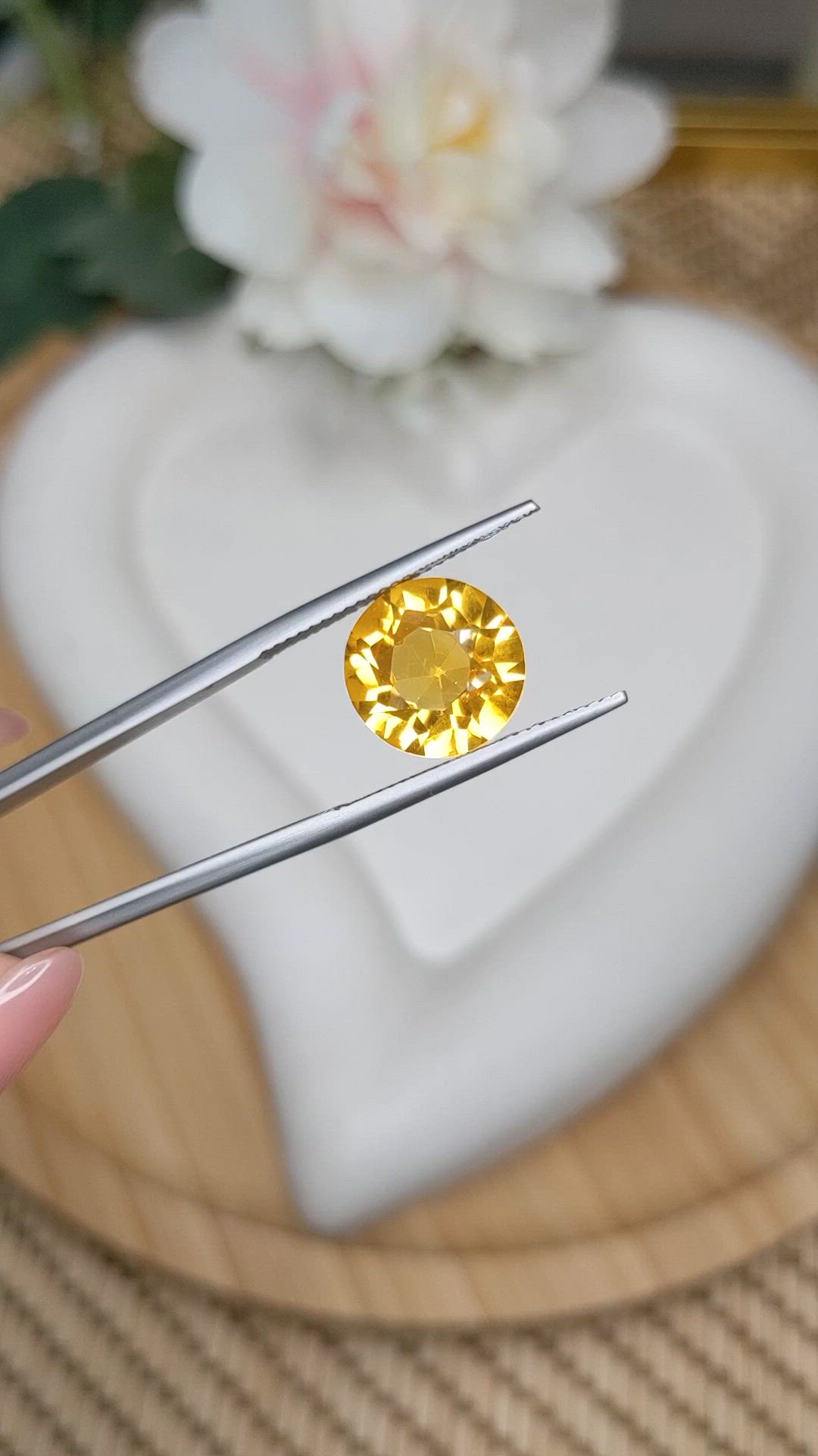 5.46 Ct. Yellow Citrine from Brazil Size Video
