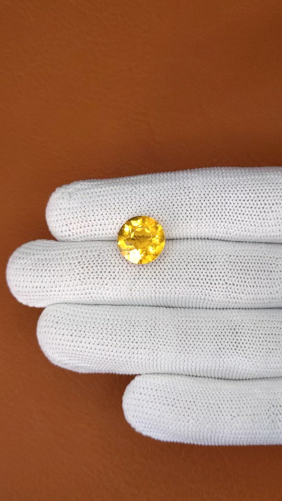 5.46 Ct. Yellow Citrine from Brazil Size Video