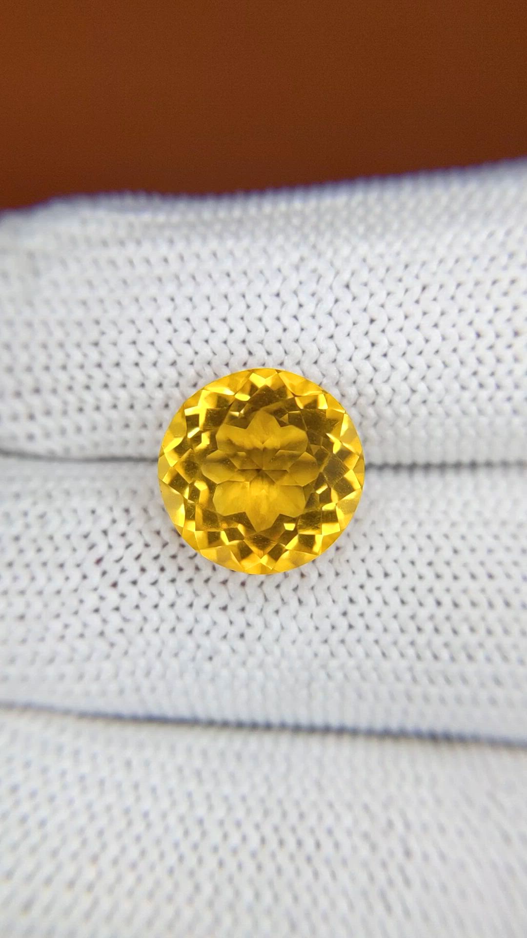 5.59 Ct. Yellow Citrine from Brazil Size Video
