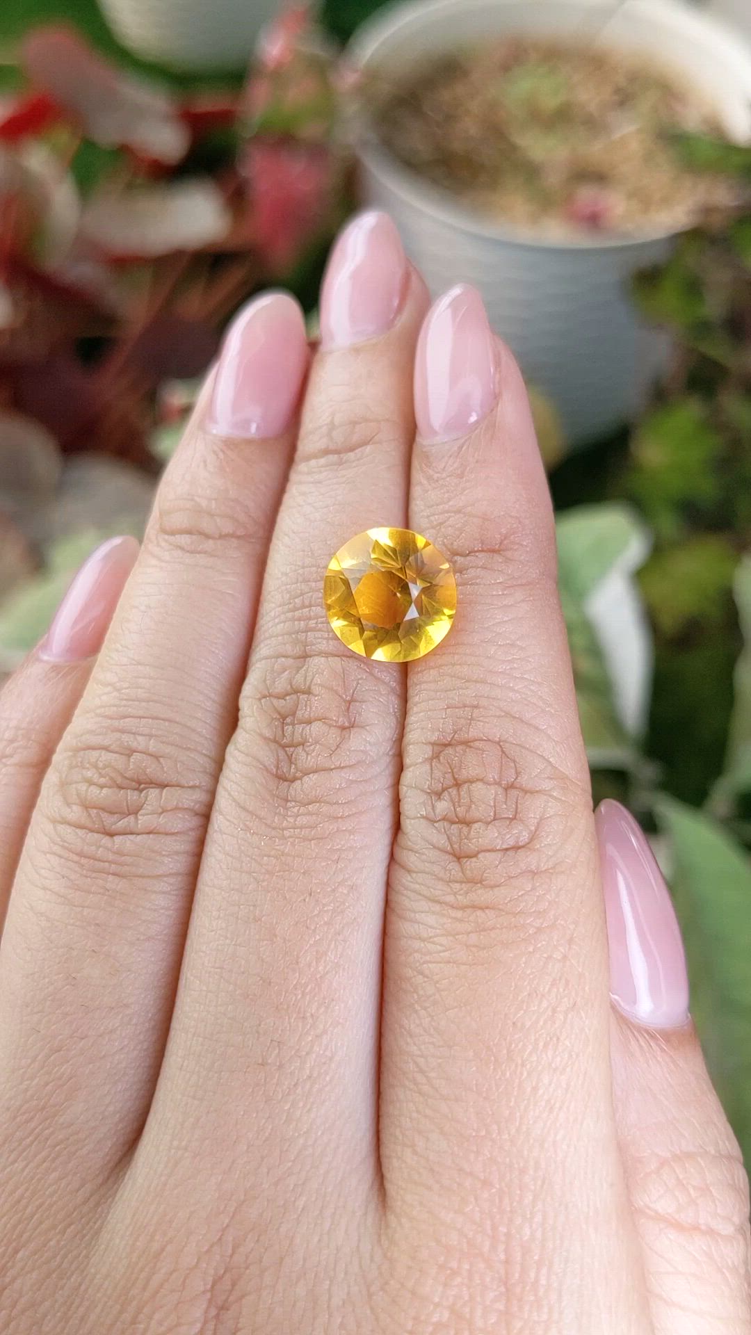 5.03 Ct. Yellow Citrine from Brazil Size Video