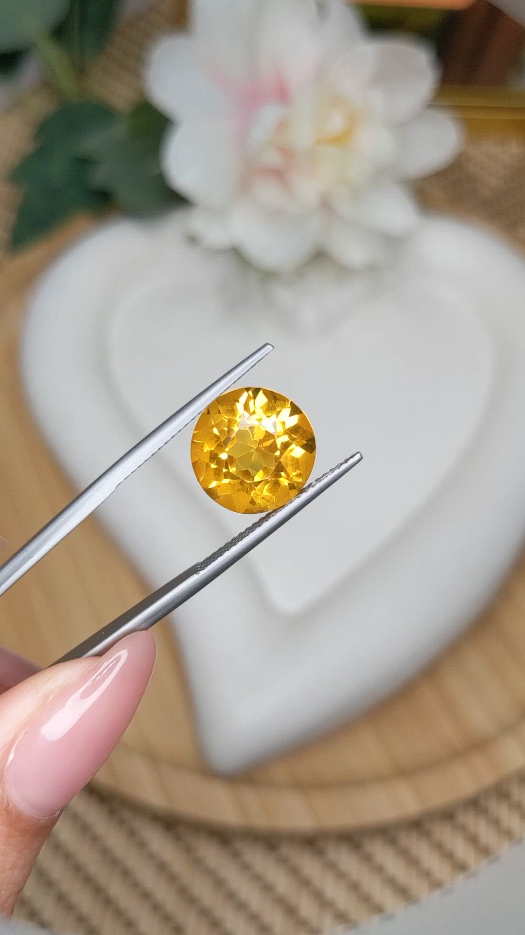 6.49 Ct. Yellow Citrine from Brazil Size Video