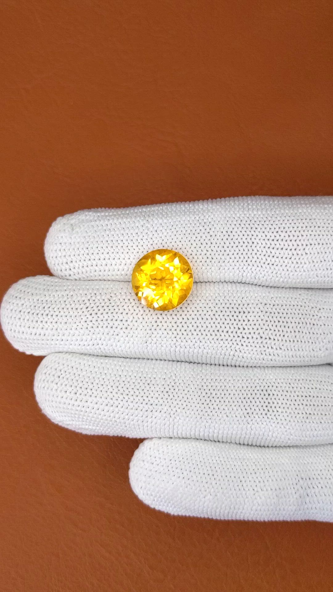 6.49 Ct. Yellow Citrine from Brazil Size Video