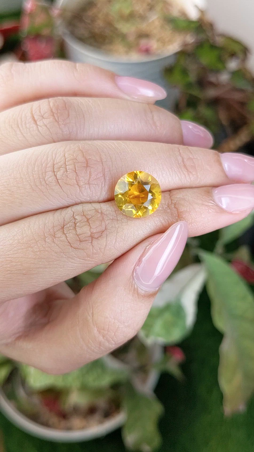 4.61 Ct. Yellow Citrine from Brazil Size Video