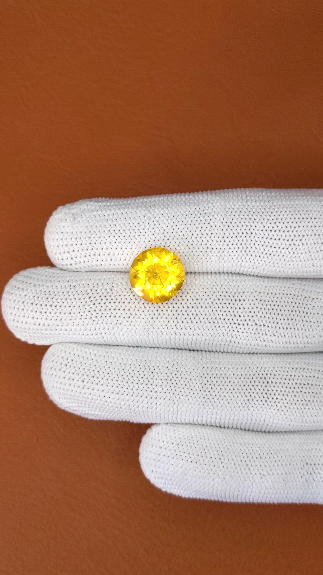 4.61 Ct. Yellow Citrine from Brazil Size Video