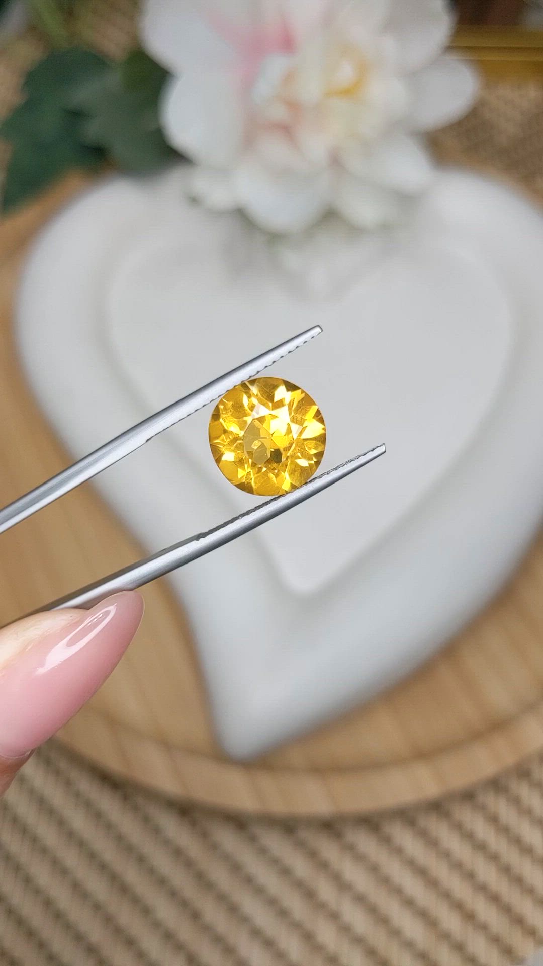 4.61 Ct. Yellow Citrine from Brazil Size Video