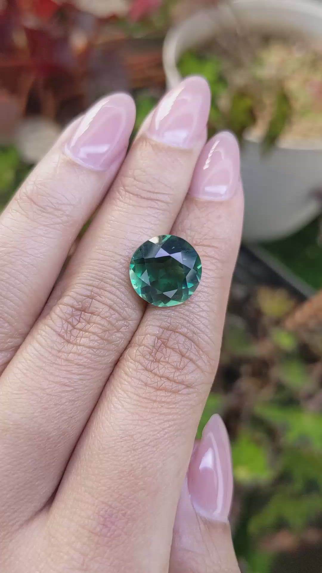 6.76 Ct. Bluish Green Prasiolite from Brazil Size Video