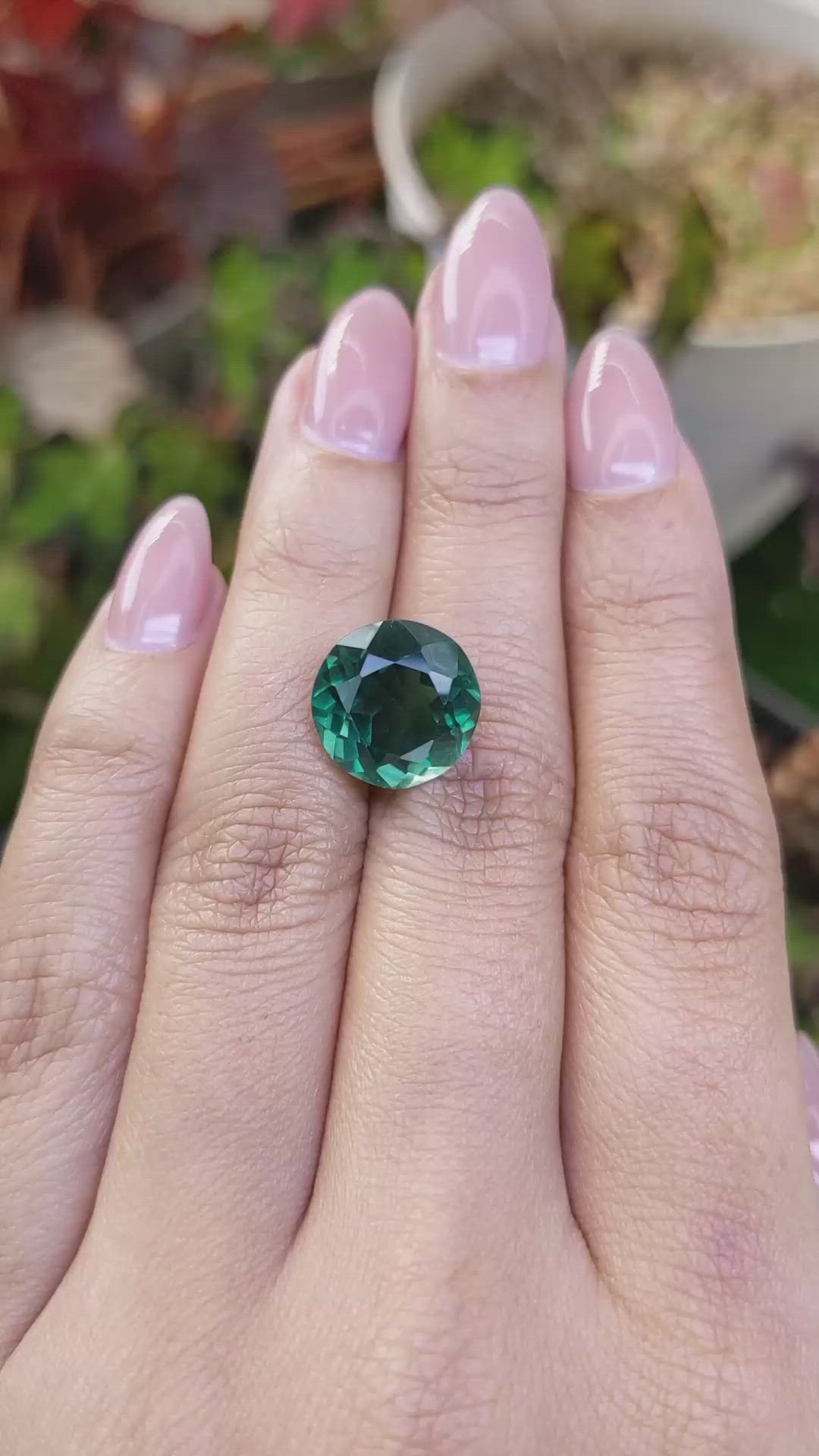 7.08 Ct. Bluish Green Prasiolite from Brazil Size Video