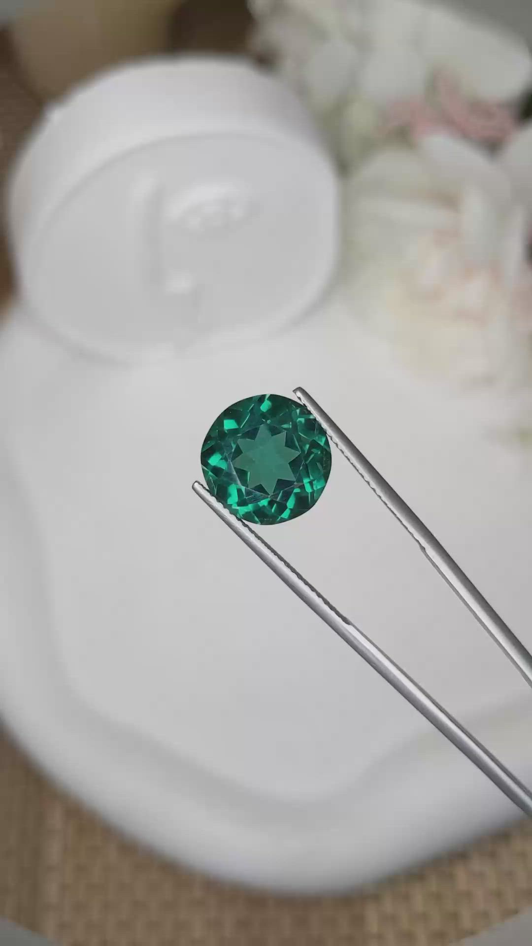 7.08 Ct. Bluish Green Prasiolite from Brazil Size Video