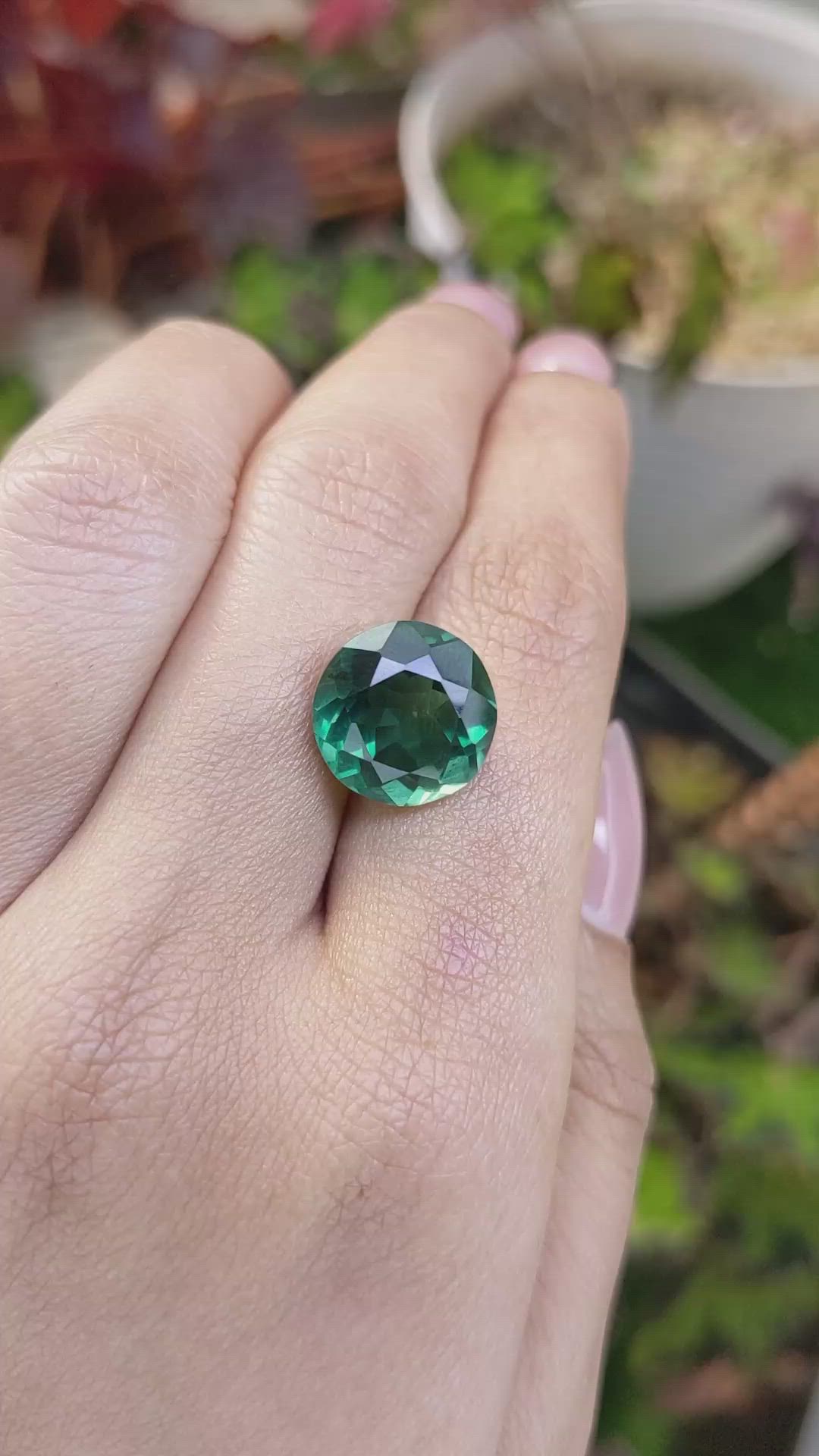 7.08 Ct. Bluish Green Prasiolite from Brazil Size Video