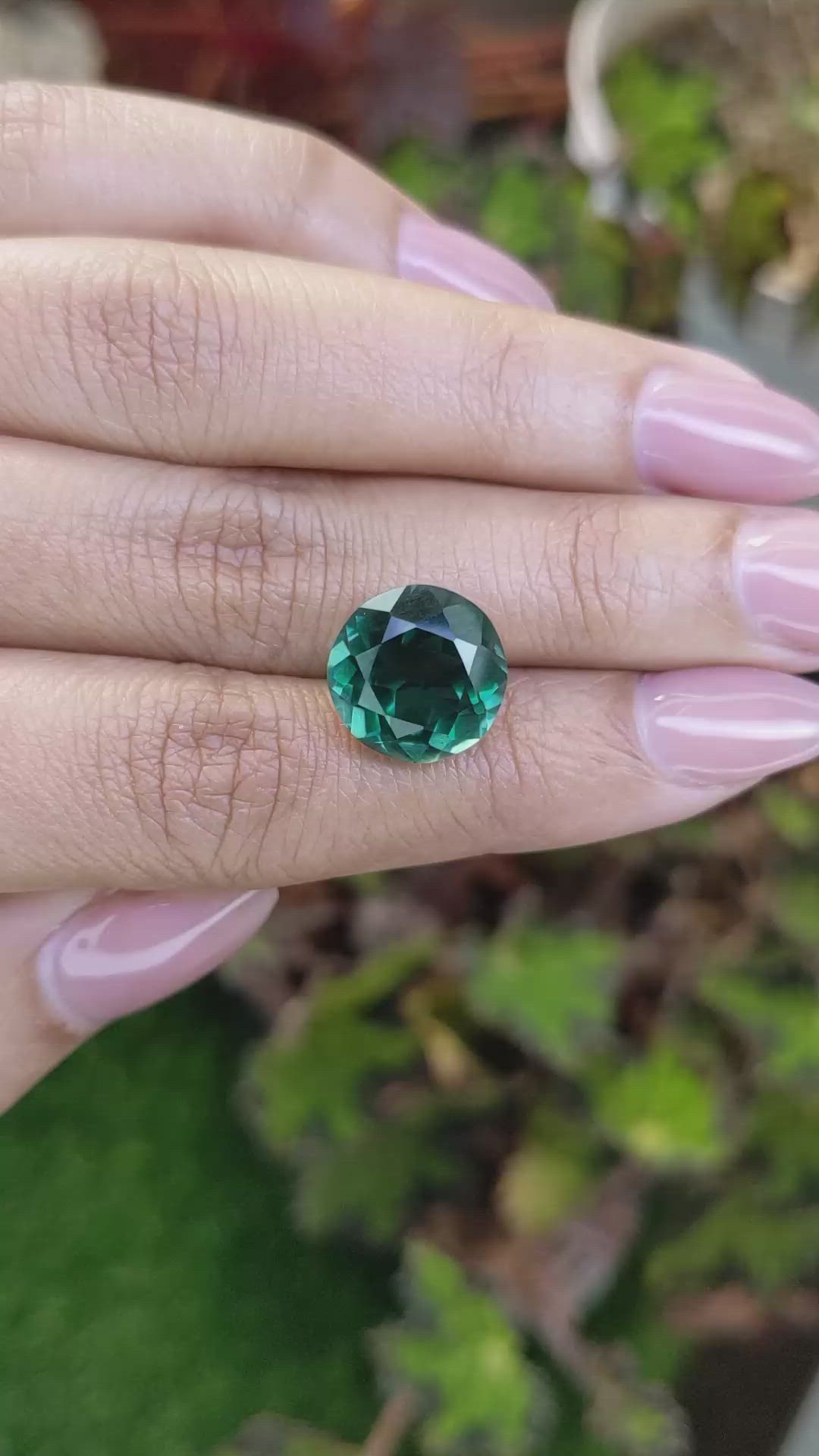 7.08 Ct. Bluish Green Prasiolite from Brazil Size Video