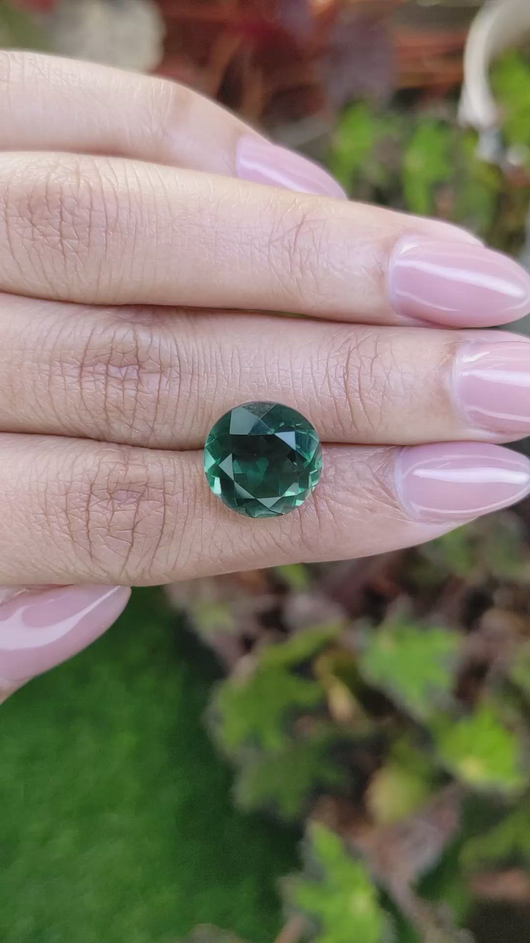 7.34 Ct. Bluish Green Prasiolite from Brazil Size Video