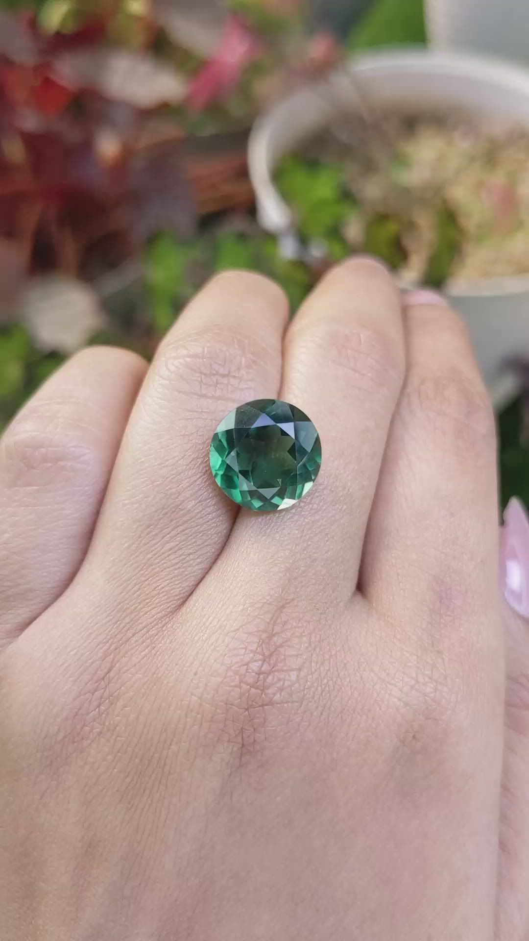 7.34 Ct. Bluish Green Prasiolite from Brazil Size Video