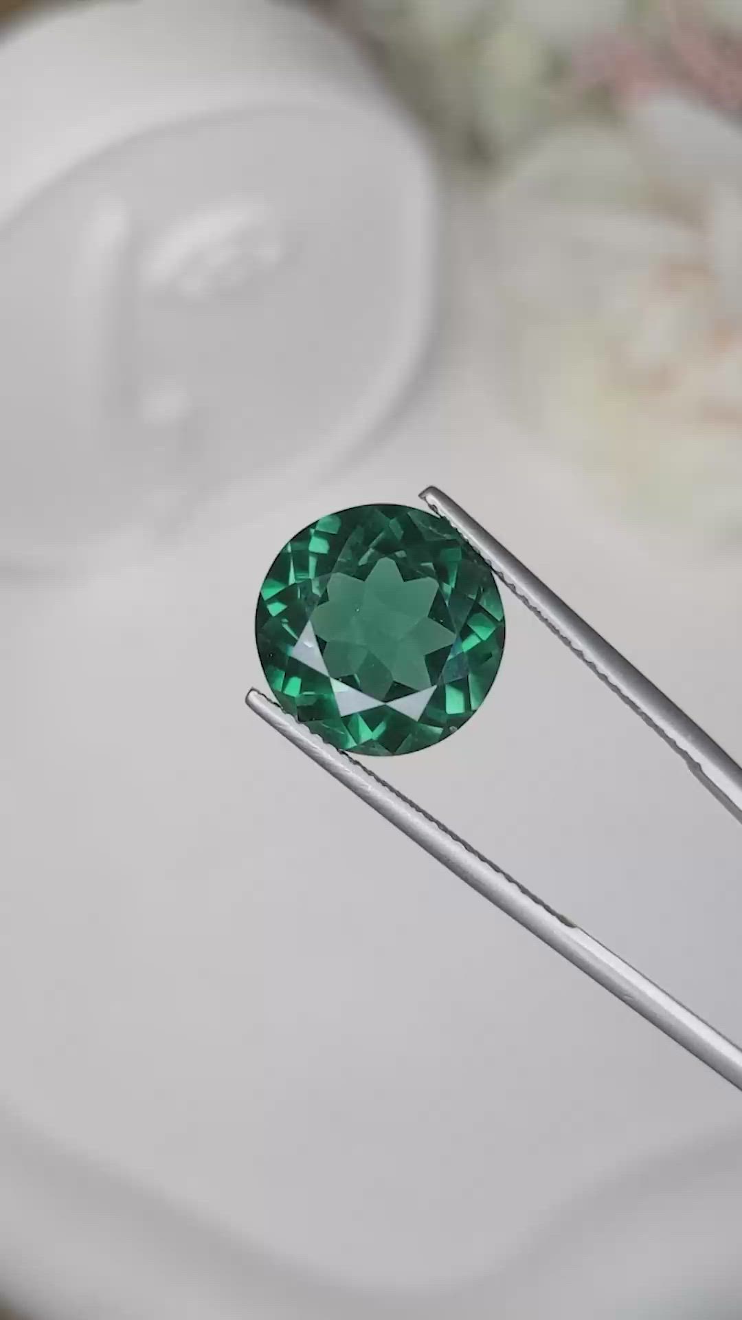 7.34 Ct. Bluish Green Prasiolite from Brazil Size Video