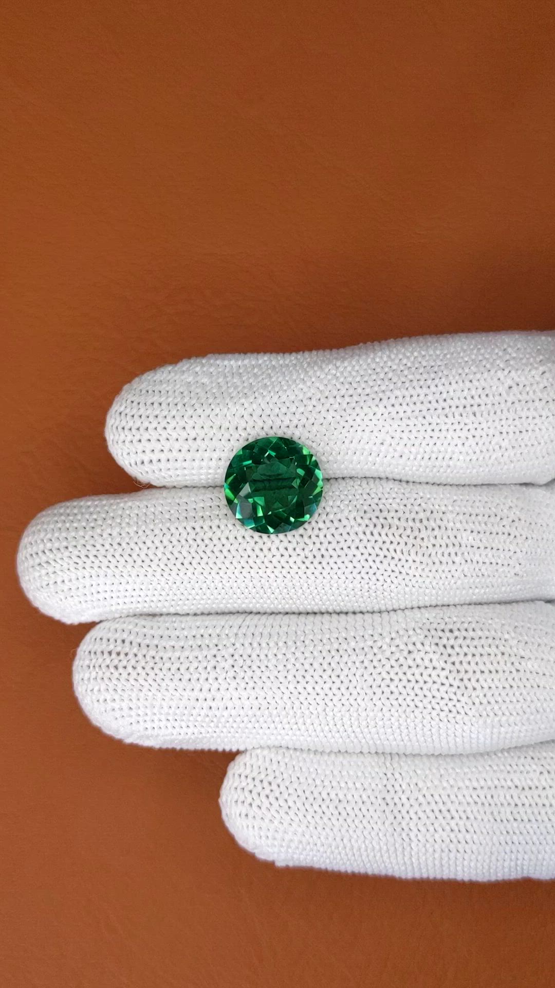 5.48 Ct. Bluish Green Prasiolite from Brazil Size Video
