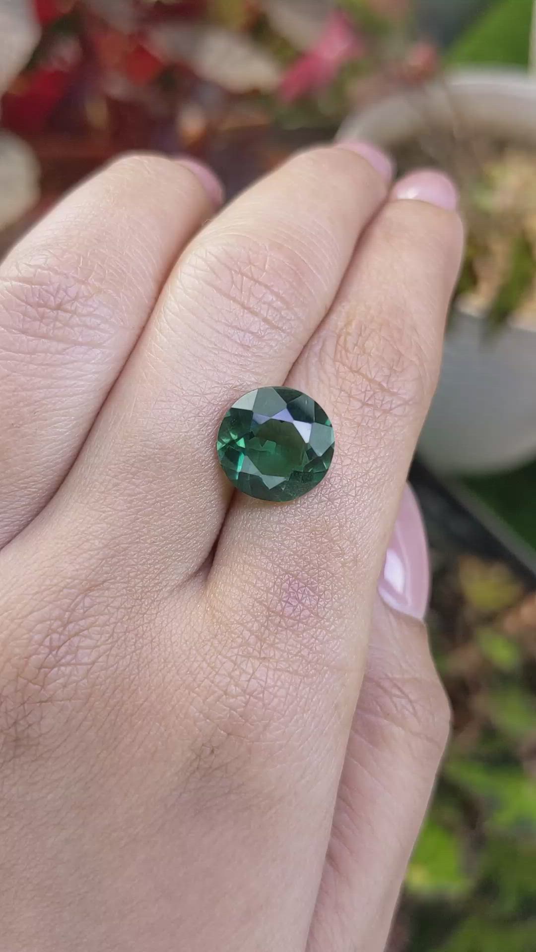 5.48 Ct. Bluish Green Prasiolite from Brazil Size Video