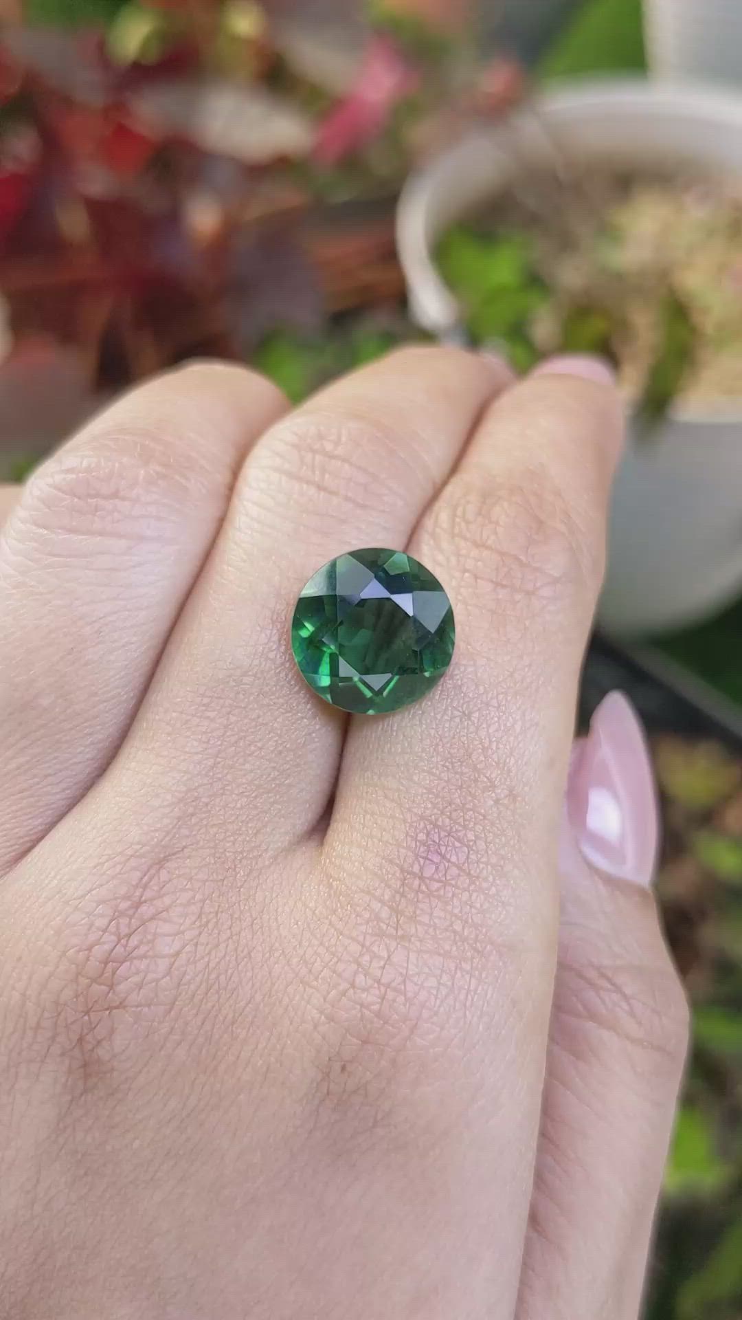 6.94 Ct. Bluish Green Prasiolite from Brazil Size Video