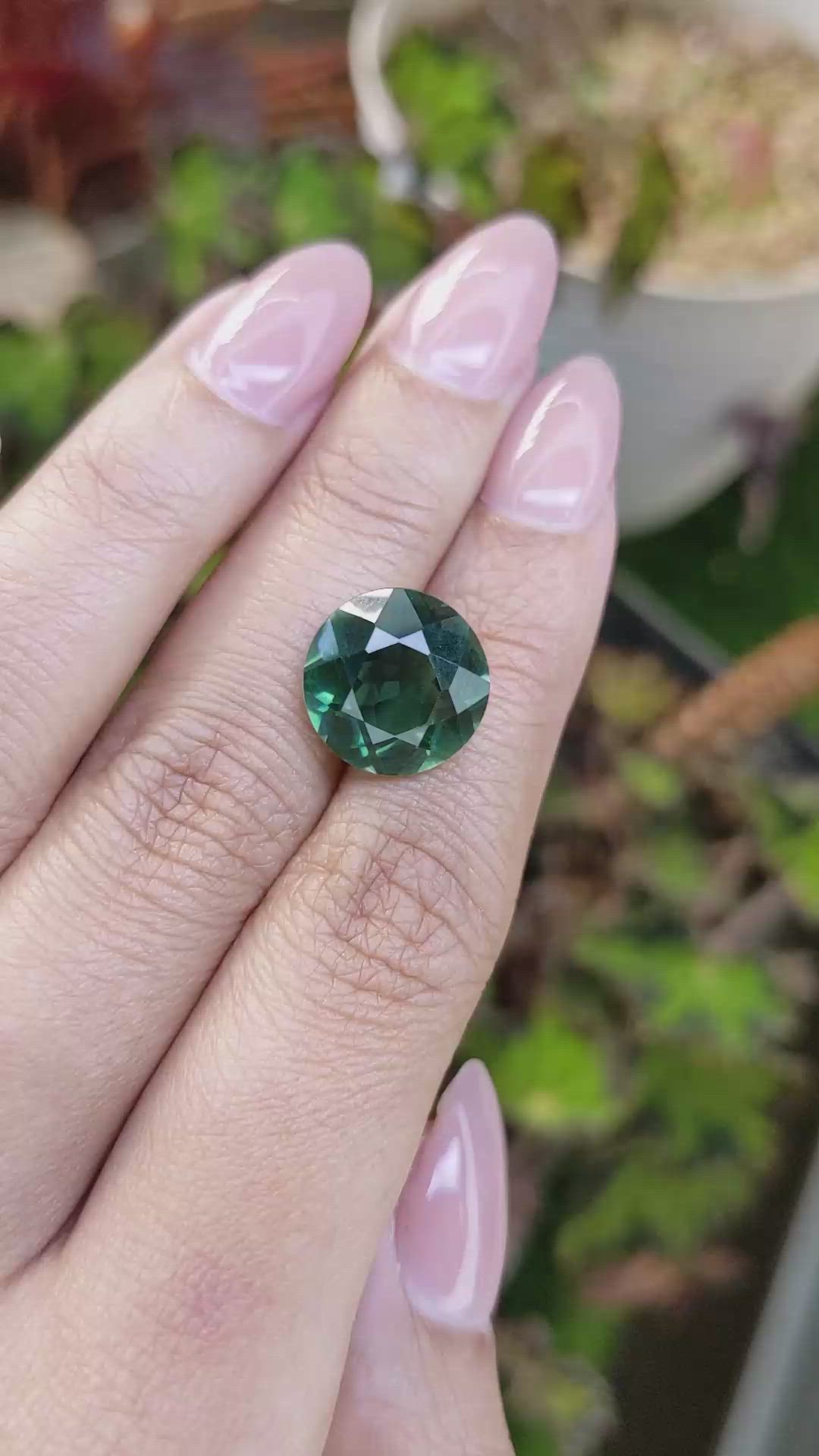 6.94 Ct. Bluish Green Prasiolite from Brazil Size Video