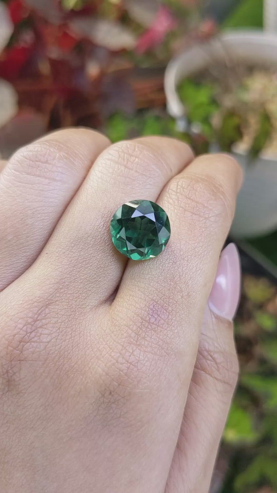 6.53 Ct. Bluish Green Prasiolite from Brazil Size Video