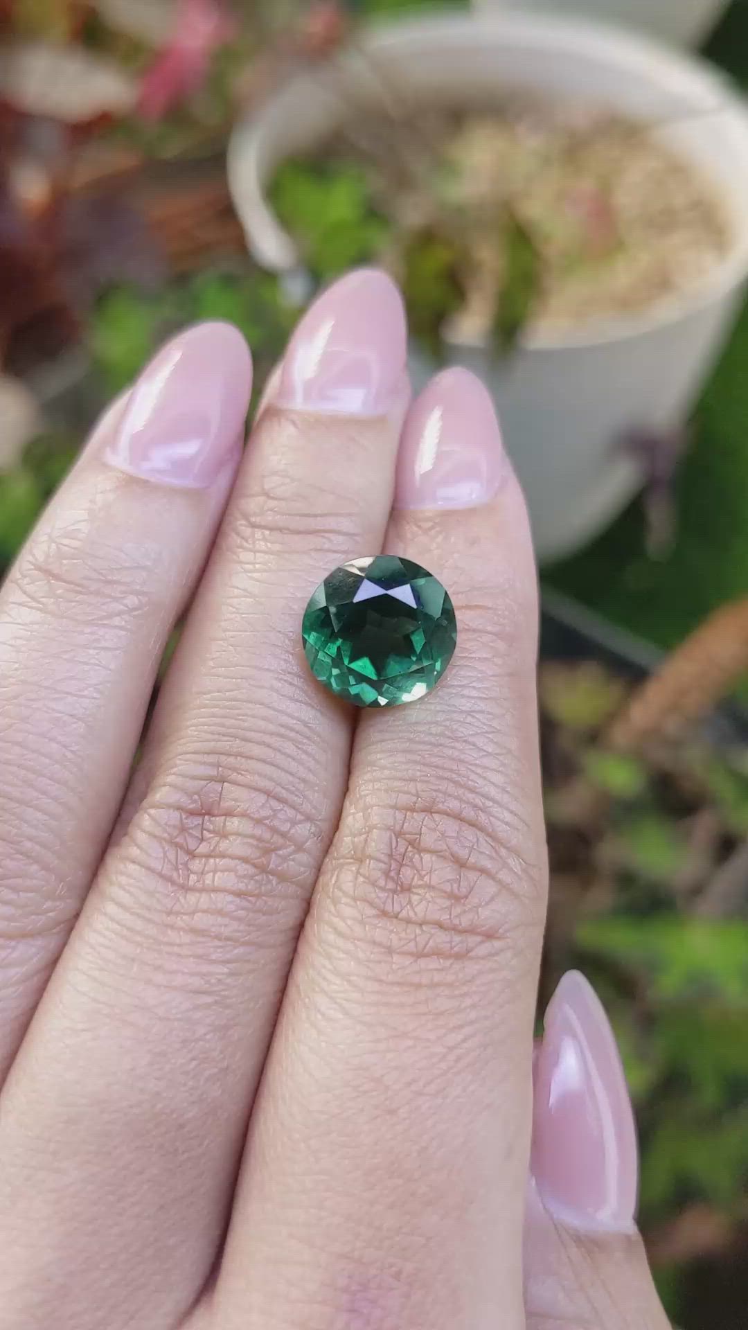 5.89 Ct. Bluish Green Prasiolite from Brazil Size Video