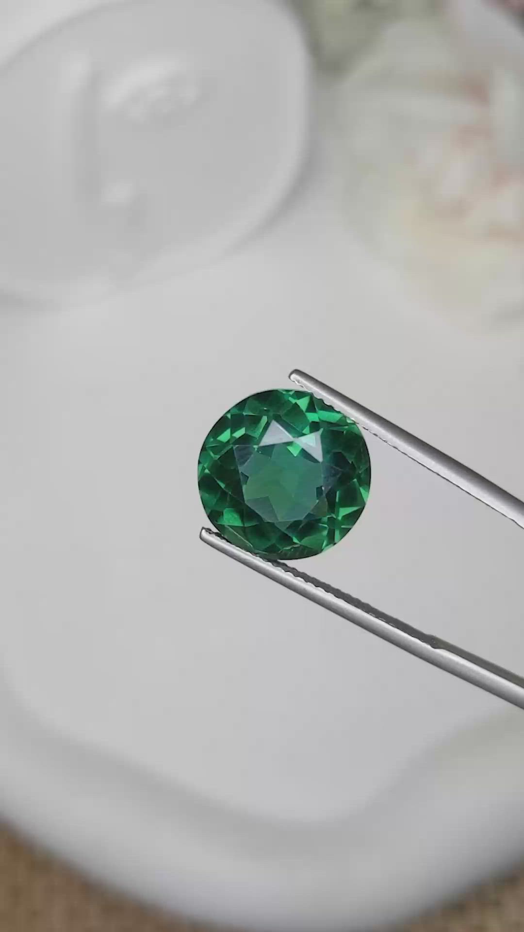 7.73 Ct. Bluish Green Prasiolite from Brazil Size Video