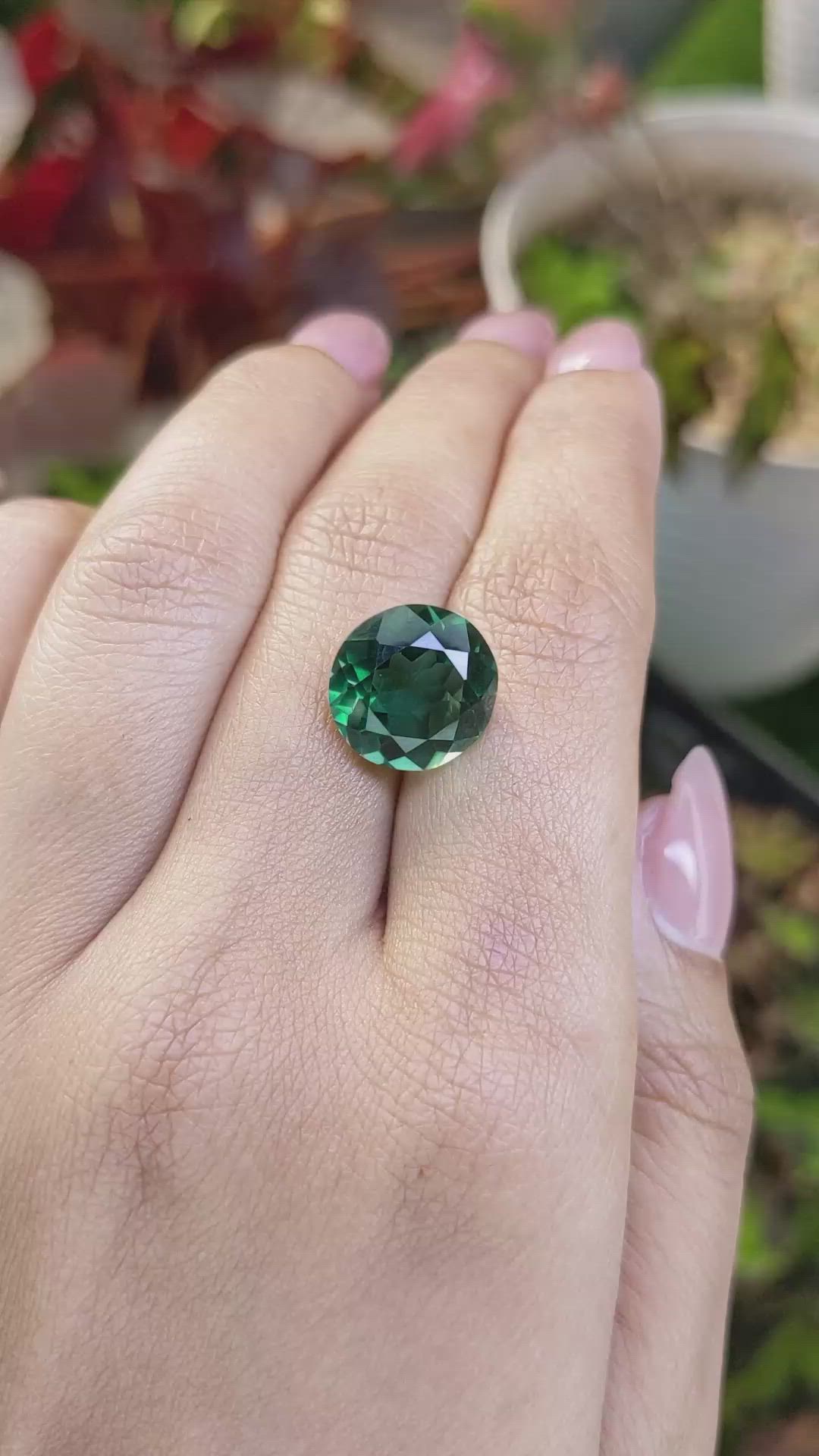 6.70 Ct. Bluish Green Prasiolite from Brazil Size Video