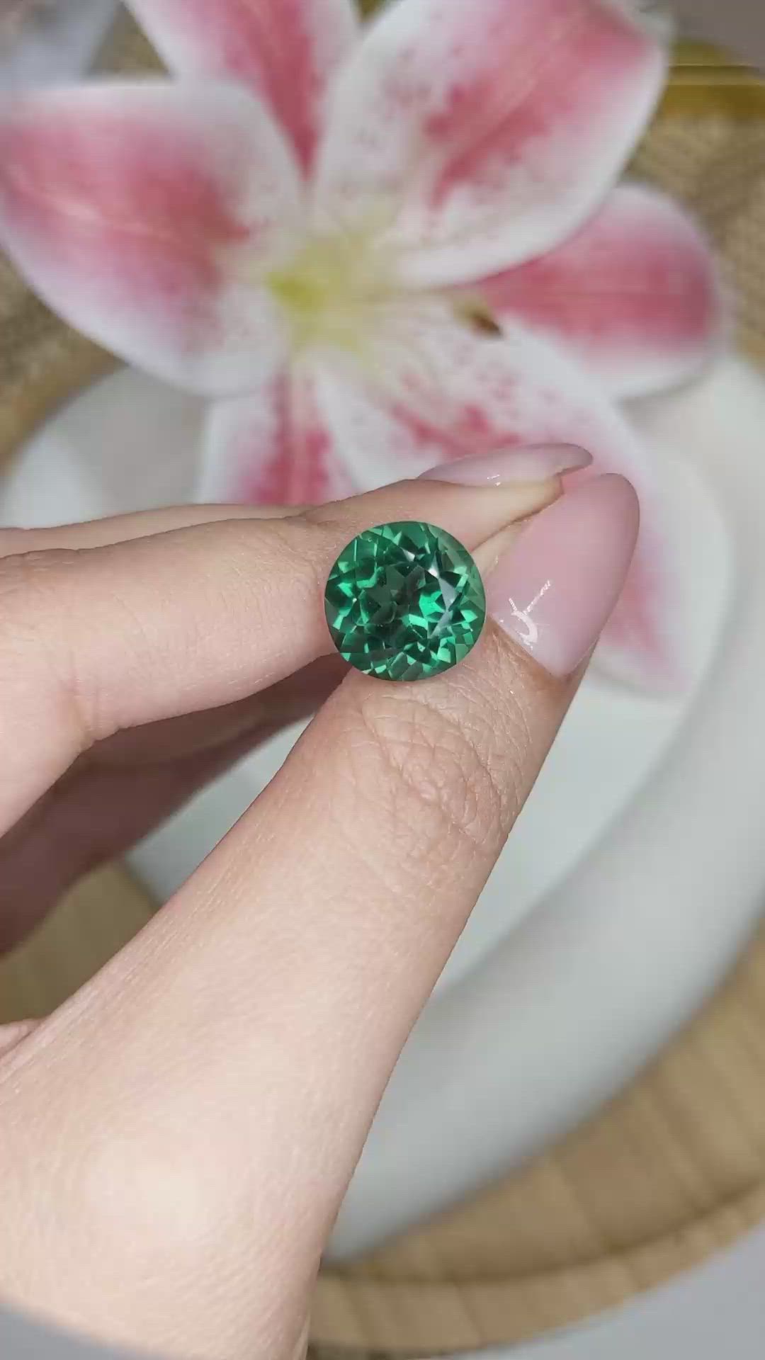 6.25 Ct. Bluish Green Prasiolite from Brazil Size Video
