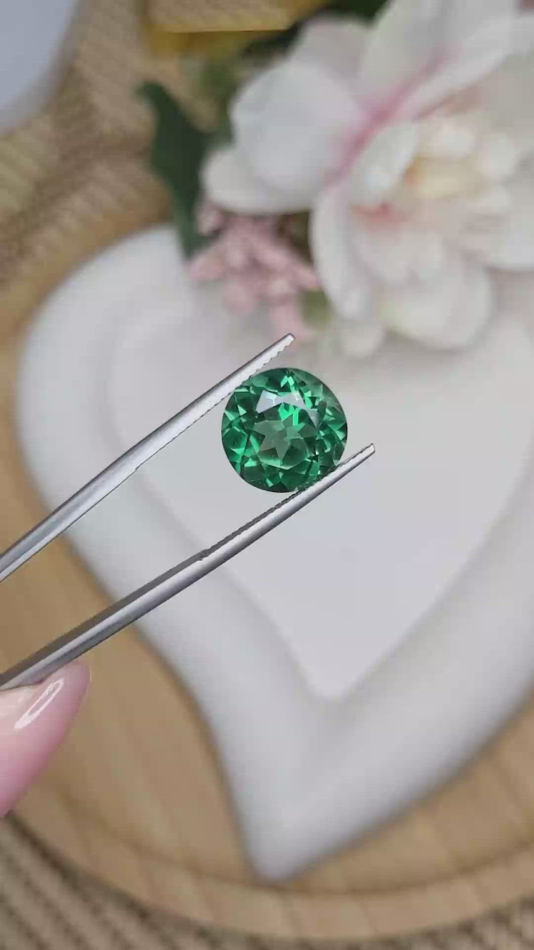 6.25 Ct. Bluish Green Prasiolite from Brazil Size Video