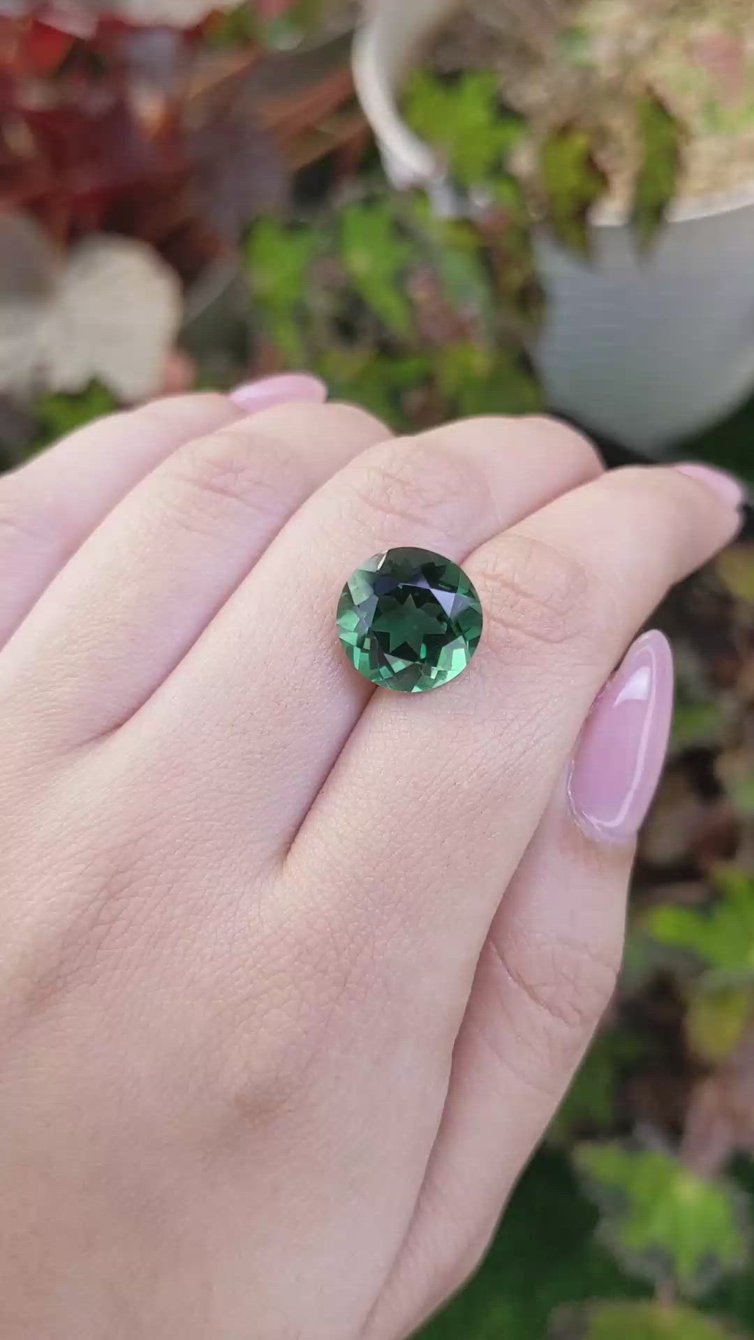 6.92 Ct. Bluish Green Prasiolite from Brazil Size Video