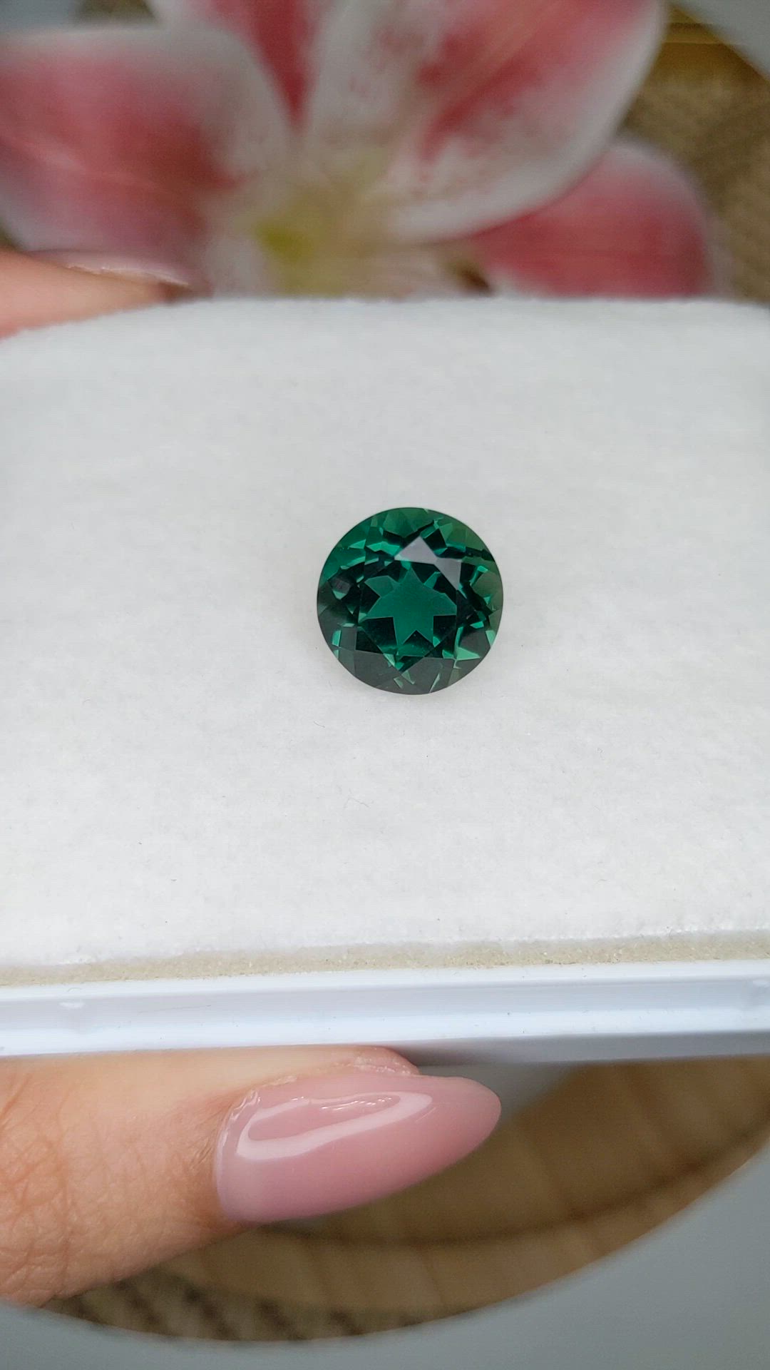 6.92 Ct. Bluish Green Prasiolite from Brazil Size Video