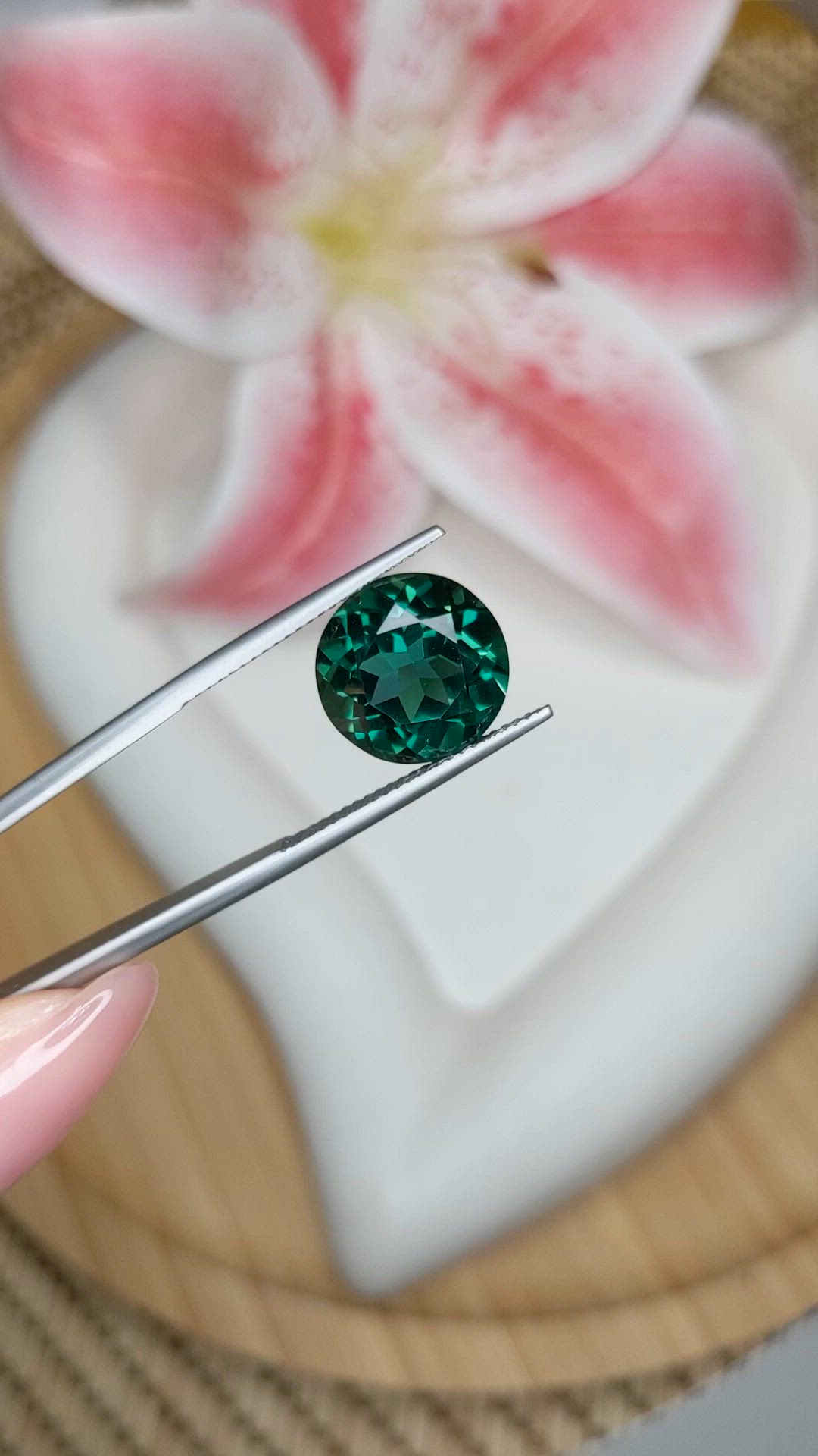 6.92 Ct. Bluish Green Prasiolite from Brazil Size Video