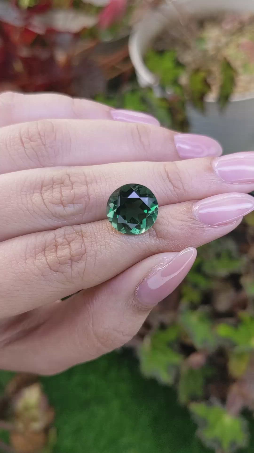 6.92 Ct. Bluish Green Prasiolite from Brazil Size Video