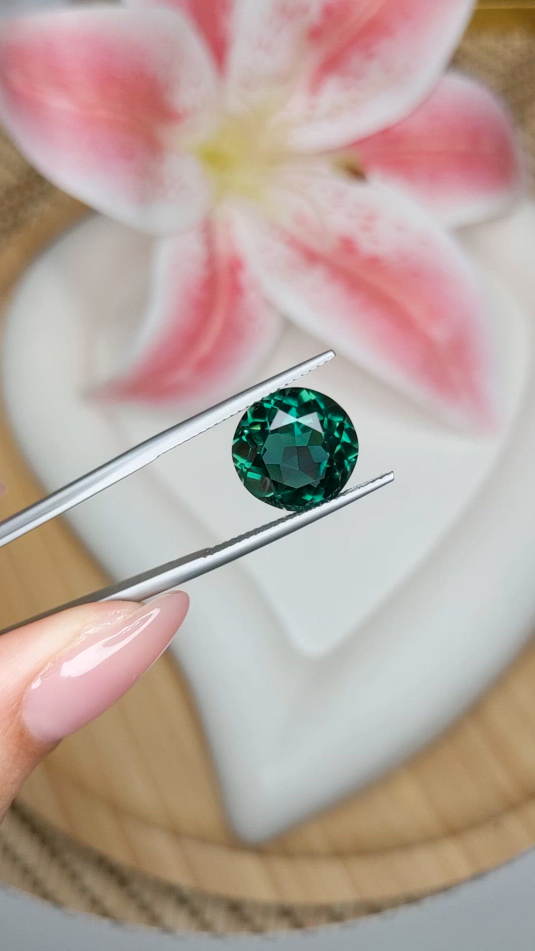 6.24 Ct. Bluish Green Prasiolite from Brazil Size Video