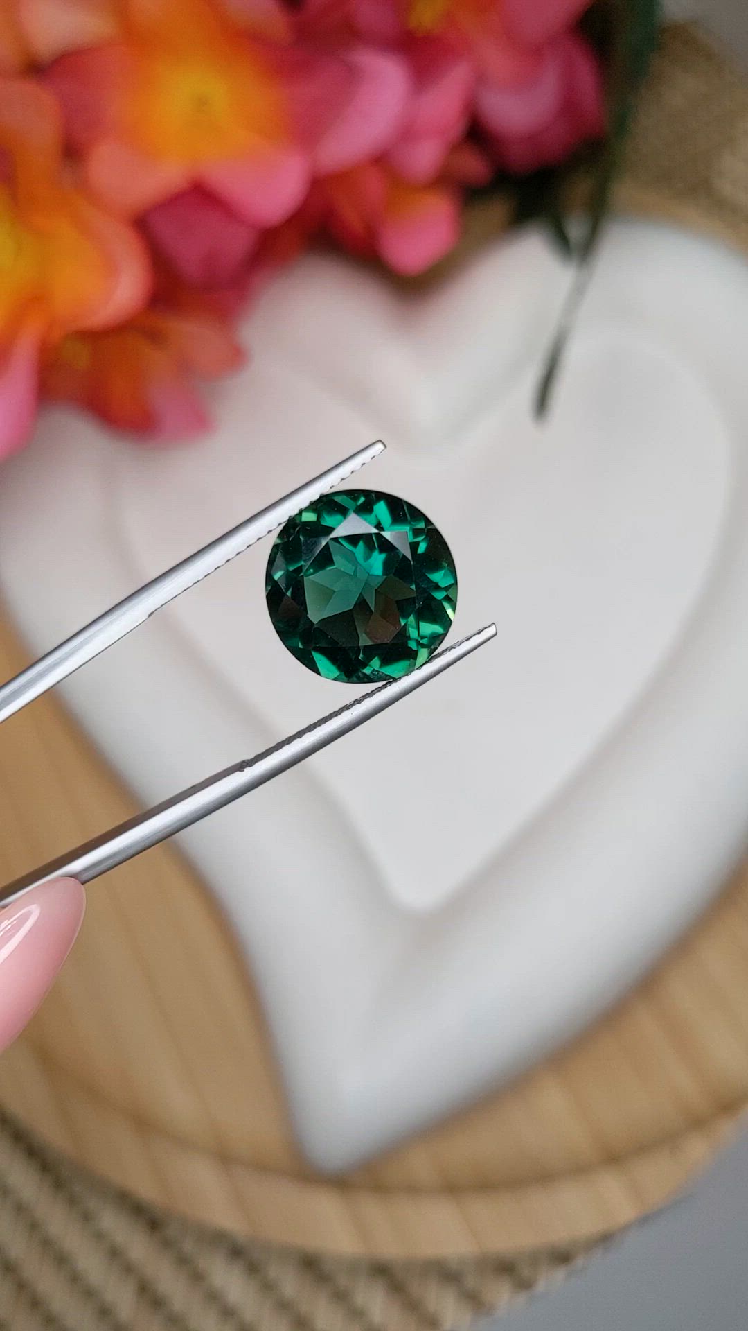 7.85 Ct. Bluish Green Prasiolite from Brazil Size Video