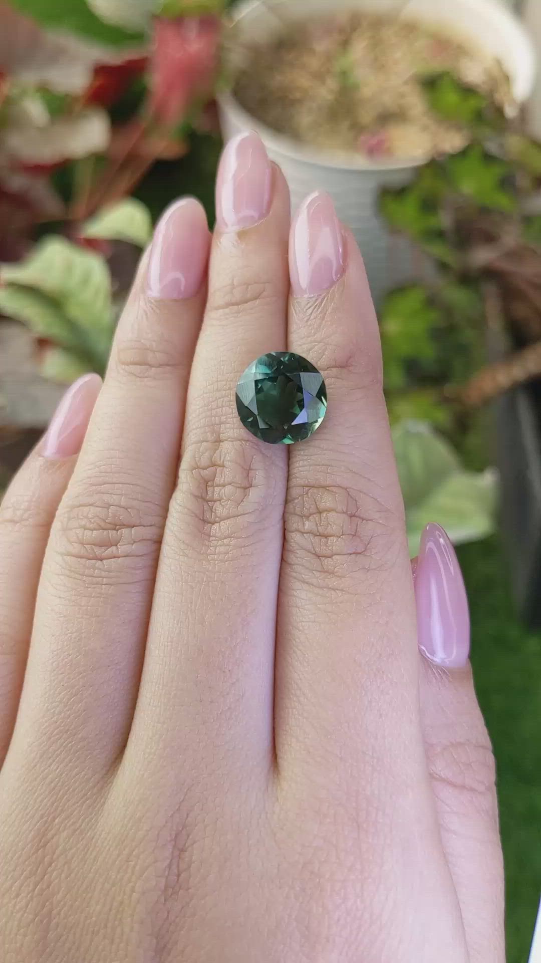 5.69 Ct. Bluish Green Prasiolite from Brazil Size Video