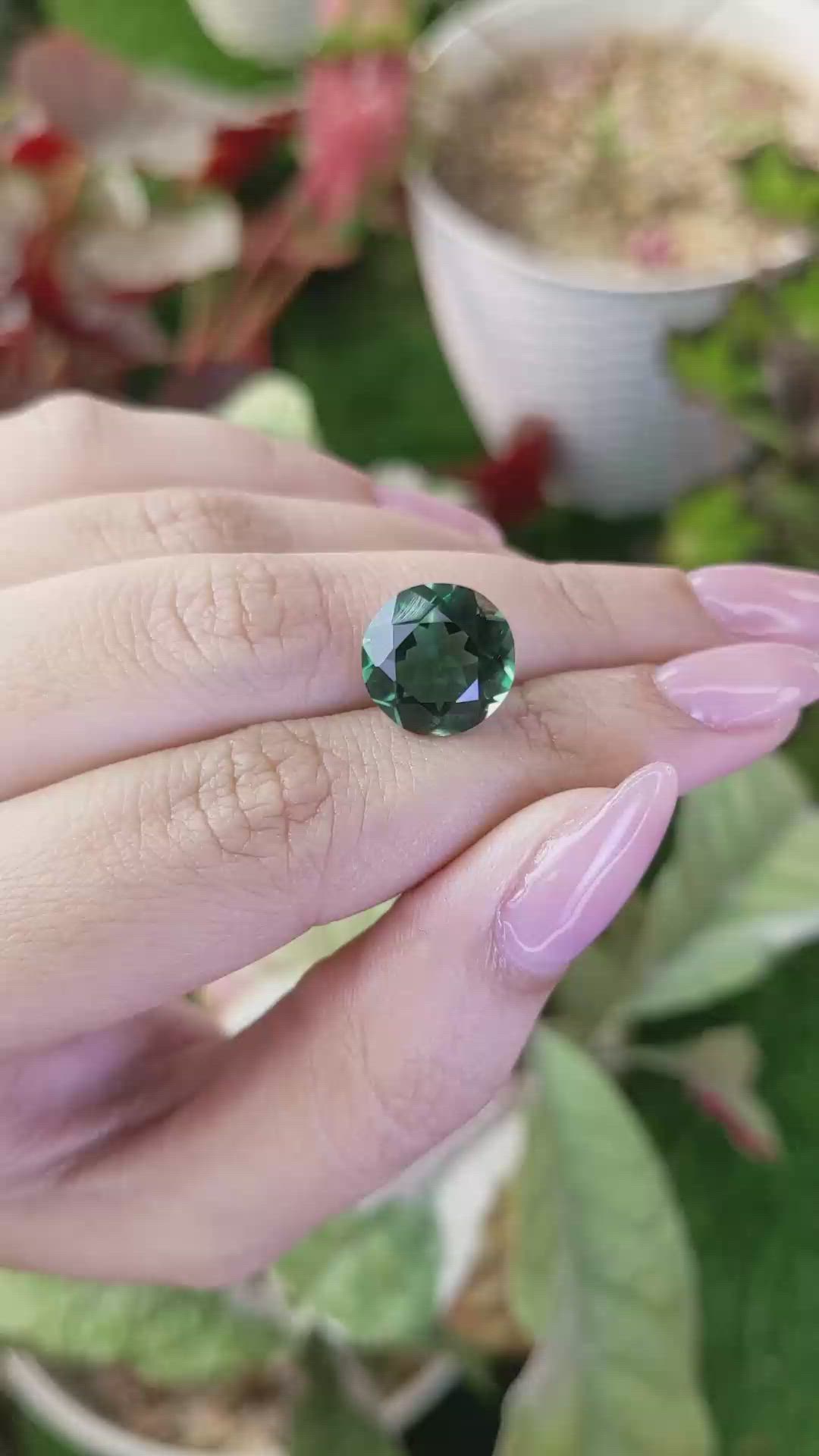 5.69 Ct. Bluish Green Prasiolite from Brazil Size Video