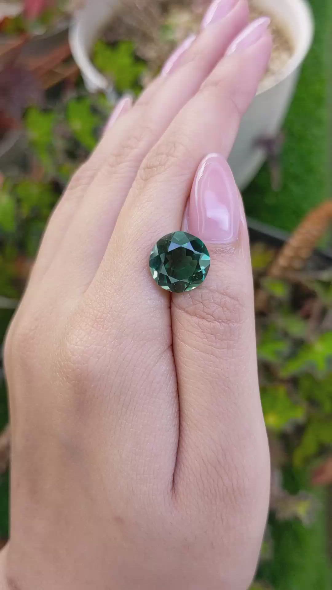 5.69 Ct. Bluish Green Prasiolite from Brazil Size Video