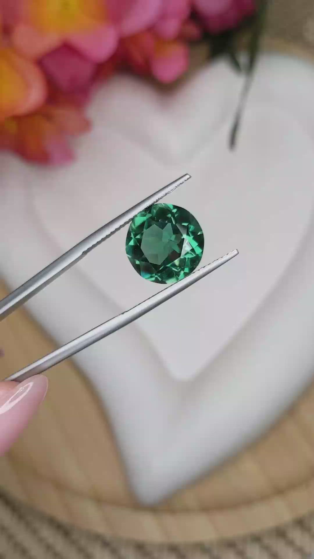 5.69 Ct. Bluish Green Prasiolite from Brazil Size Video