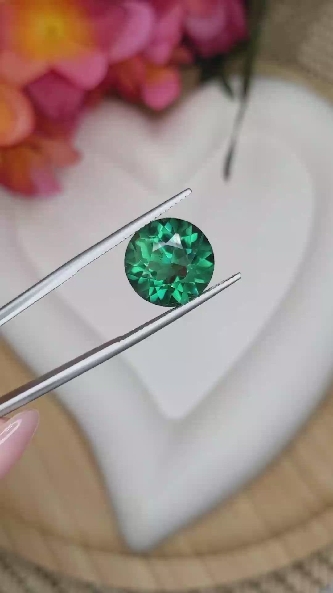 7.27 Ct. Bluish Green Prasiolite from Brazil Size Video