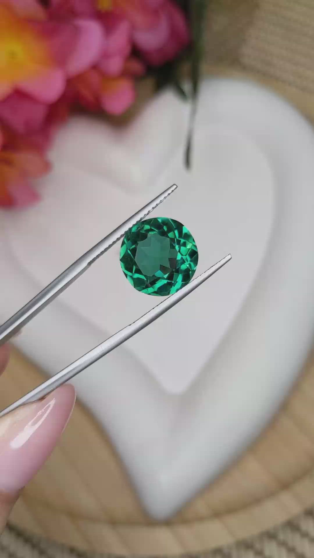 7.68 Ct. Bluish Green Prasiolite from Brazil Size Video
