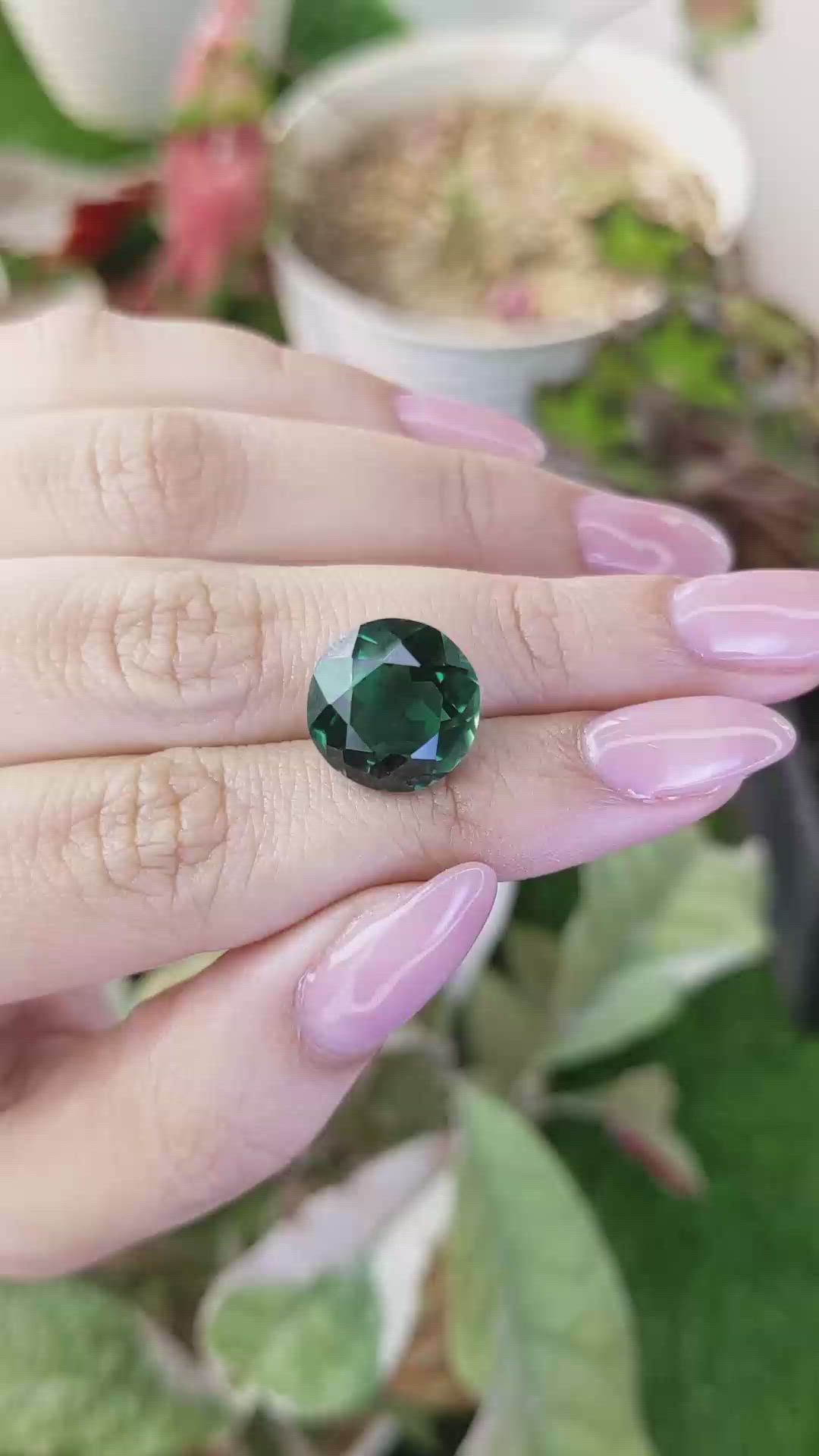 7.68 Ct. Bluish Green Prasiolite from Brazil Size Video