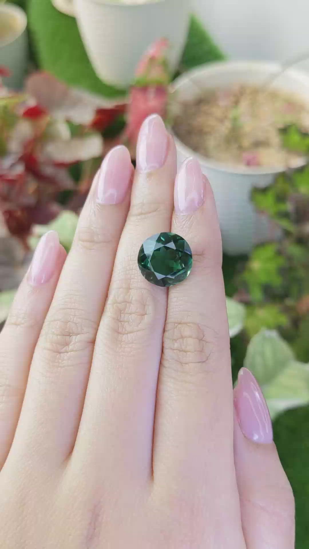 7.68 Ct. Bluish Green Prasiolite from Brazil Size Video
