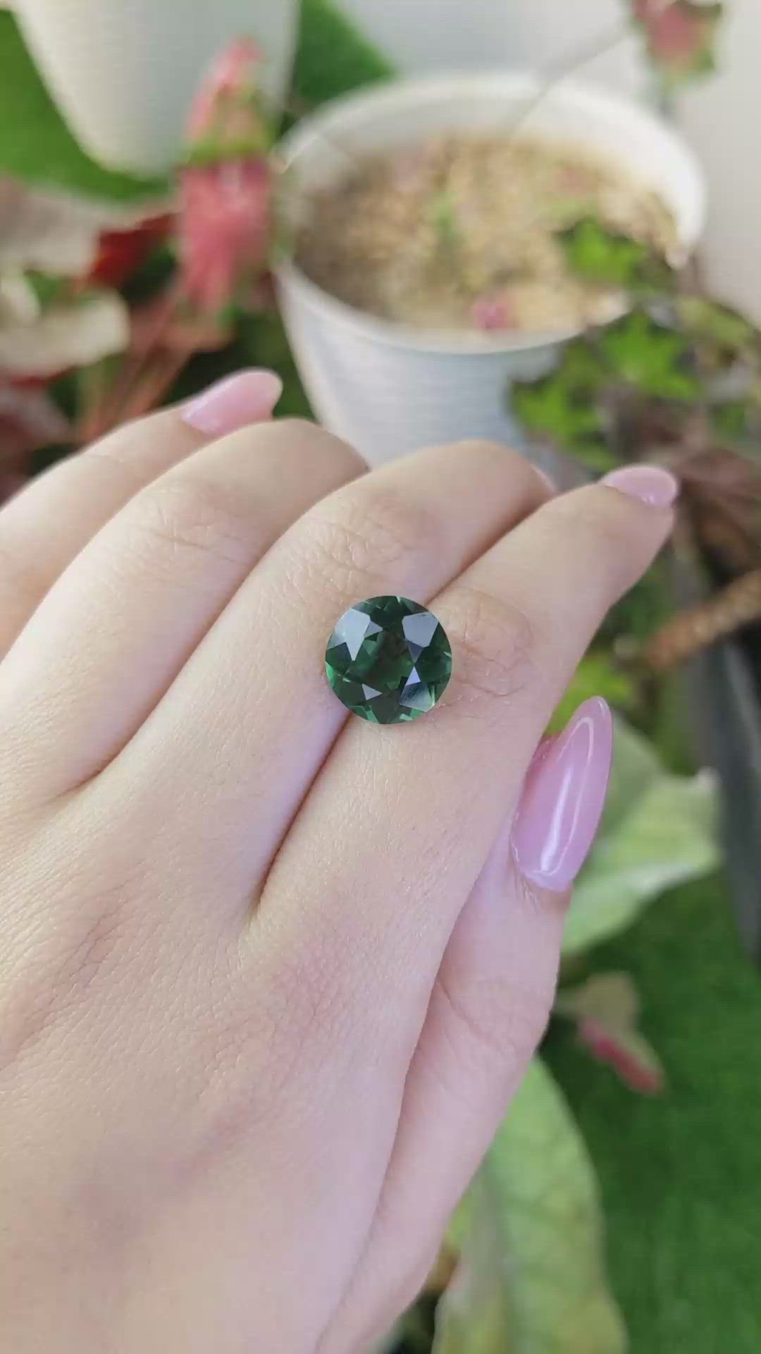 5.74 Ct. Bluish Green Prasiolite from Brazil Size Video
